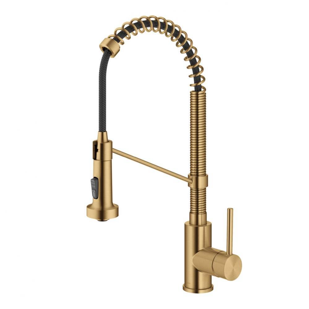 Bolden Touchless Sensor Commercial Pull Down Single Handle 18 Inch Kitchen Faucet In Brushed Brass