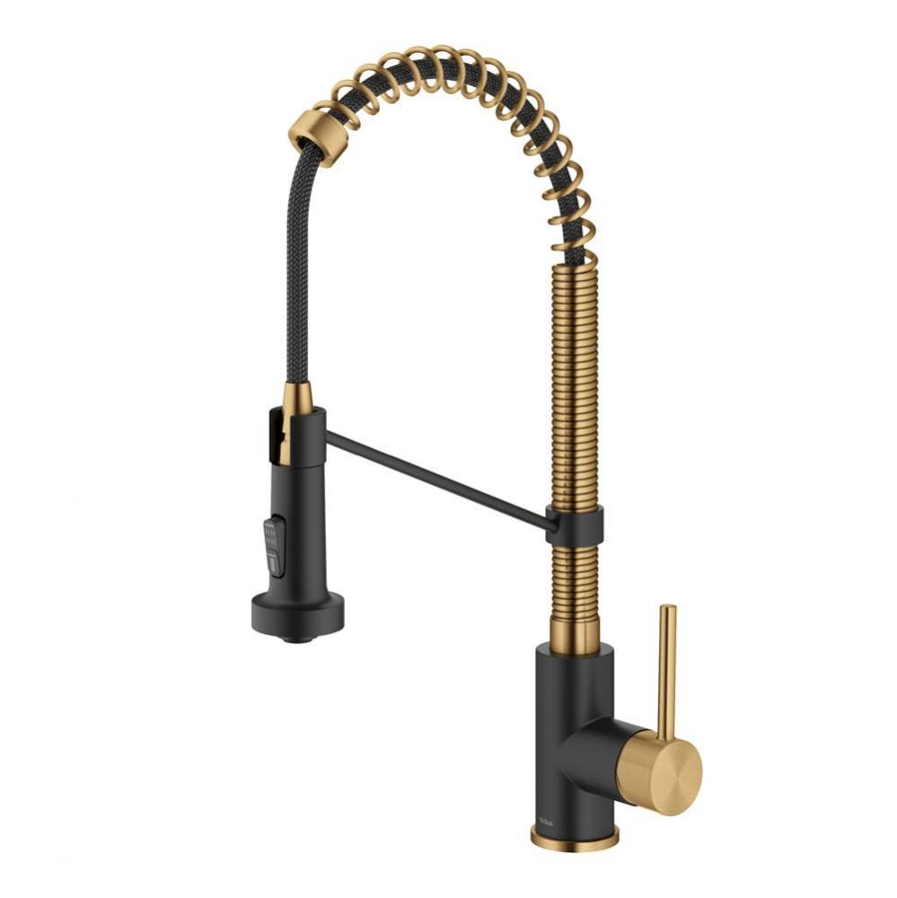 Bolden Touchless Sensor Commercial Pull Down Single Handle 18 Inch Kitchen Faucet In Brushed Brass