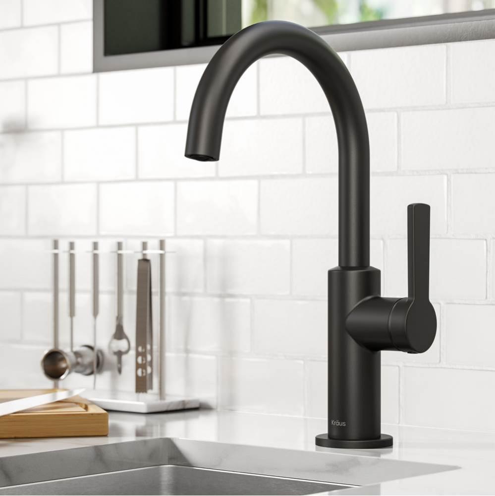 Oletto Single Handle Kitchen Bar Faucet in Matte Black