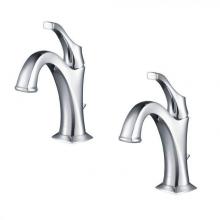 Kraus KBF-1201CH-2PK - Arlo™ Chrome Single Handle Basin Bathroom Faucet with Lift Rod Drain and Deck Plate (2-Pack)