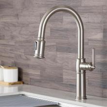 Kraus KPF-1682SFS-KSD-80SFS - Sellette Traditional Single Handle Pull-Down Kitchen Faucet with Soap Dispenser and Deck Plate in