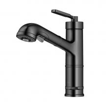 Kraus KPF-4103SFSB - Allyn Industrial Pull Out Single Handle Kitchen Faucet In Spot Free Black Stainless Steel