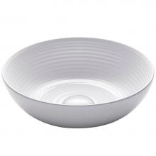 Kraus KCV-204GWH - Viva Round White Porcelain Ceramic Vessel Bathroom Sink, 13 in. D x 4 3/8 in. H