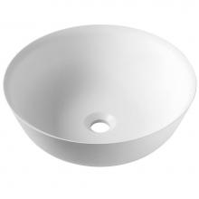Kraus KSV-6MW - Natura Round Vessel Composite Bathroom Sink with Matte Finish and Nano Coating in White