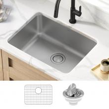 Kraus KA1US25B - Dex 25'' Undermount 16 Gauge Stainless Steel Single Bowl Kitchen Sink