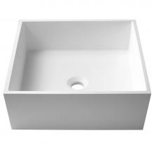 Kraus KSV-5MW - Natura Square Vessel Composite Bathroom Sink with Matte Finish and Nano Coating in White