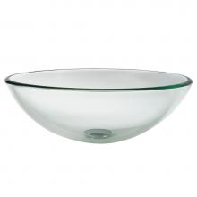 Kraus GV-101 - KRAUS Round Clear Glass Vessel Bathroom Sink, 16 1/2 inch