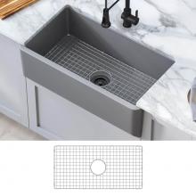 Kraus KFR1-33MGR - KRAUS Turino 33'' Farmhouse Reversible Apron Front Fireclay Single Bowl Kitchen Sink in