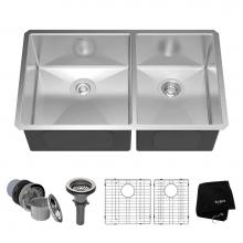 Kraus KHU103-33 - Standart PRO 33-inch 16 Gauge Undermount 60/40 Double Bowl Stainless Steel Kitchen Sink