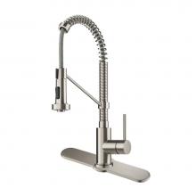 Kraus KPF-1610SFS-DP03SFS - Spot Free Bolden 18-Inch Commercial Kitchen Faucet with Deck Plate in all-Brite Stainless Steel Fi
