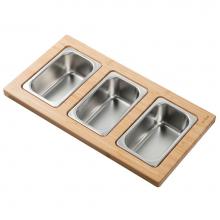 Kraus KSC-1002BB - Workstation Kitchen Sink Serving Board Set with Rectangular Stainless Steel Bowls