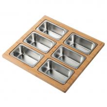 Kraus KSC-1004BB - Workstation Kitchen Sink Serving Board Set with Rectangular Stainless Steel Bowls