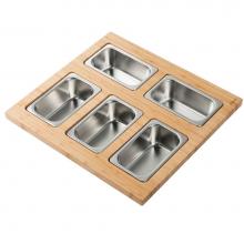 Kraus KSC-1005BB - Workstation Kitchen Sink Serving Board Set with Rectangular Stainless Steel Bowls