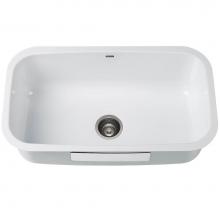 Kraus KEU14WHITE - Pintura 31 1/2-inch 16 Gauge Undermount Single Bowl Enameled Stainless Steel Kitchen Sink in White