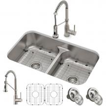 Kraus KCA-1200 - Ellis 33-inch 16 Gauge Undermount Kitchen Sink Combo Set with Bolden 18-inch Pull-Down Commercial