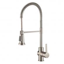 Kraus KPF-1690SFS - Britt Single Handle Commercial Kitchen Faucet with Dual Function Sprayhead in all-Brite Spot Free