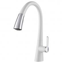 Kraus KPF-1673CHWH - Nolen Dual Function Pull-Down Kitchen Faucet, Chrome/White Finish