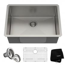 Kraus KHU100-26 - Standart PRO 26-inch 16 Gauge Undermount Single Bowl Stainless Steel Kitchen Sink