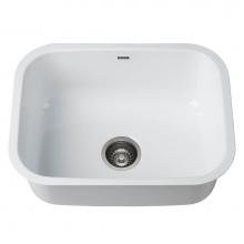 Kraus KEU12WHITE - Pintura 23-inch 16 Gauge Undermount Single Bowl Enameled Stainless Steel Kitchen Sink in White