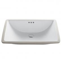 Kraus KCU-251 - Elavo 23-inch Rectangular Undermount White Porcelain Ceramic Bathroom Sink with Overflow