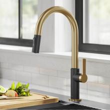 Kraus KPF-2820BBMB - KRAUS® Oletto™ Single Handle Pull-Down Kitchen Faucet in Brushed Brass / Matte Black