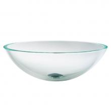 Kraus GV-100 - KRAUS Round Crystal Clear Glass Vessel Bathroom Sink, 16 1/2 inch