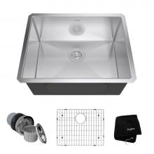 Kraus KHU101-23 - Standart PRO 23-inch 16 Gauge Undermount Single Bowl Stainless Steel Kitchen Sink