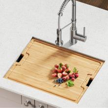 Kraus KCB-WS02BB - KRAUS Workstation Kitchen Sink Solid Bamboo Cutting Board/Serving Board