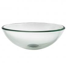 Kraus GV-101-14 - Round Clear Glass Vessel Bathroom Sink, 14 inch