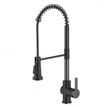 Kraus KPF-1691MBSFSB - Britt Commercial Style Pull Down Single Handle Kitchen Faucet In Matte Black ,  Spot Free Black St