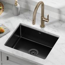 Kraus KE1US21GBL - KRAUS Pintura 21'' Undermount Porcelain Enameled Steel Single Bowl Kitchen Sink in Black
