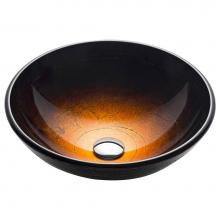 Kraus GV-580 - Round Copper Brown Glass Vessel Bathroom Sink, 16 1/2 inch