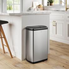 Kraus KTCS-10SS - KRAUS GarbagePro Rectangular 13 Gallon Touchless Motion Sensor Trash Can in Fingerprint Resistant