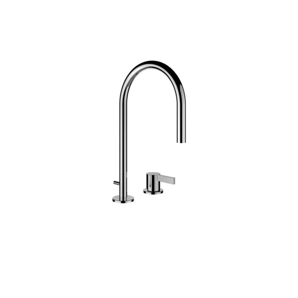 Kartell by Laufen 2-hole washbasin mixer, swivel spout 166mm, without pop-up waste, chrome