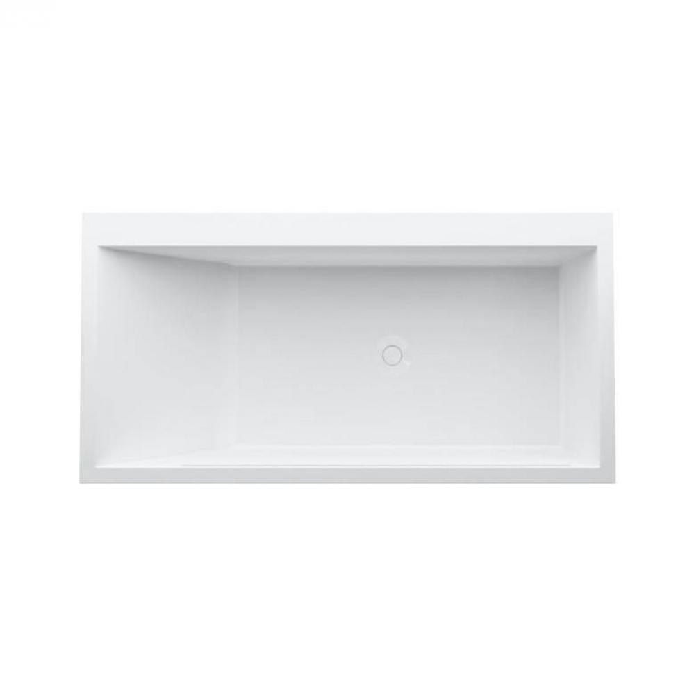 Rectangular bathtub, freestanding, 170x86 cm, with tap bank right, with illuminated slot overflow