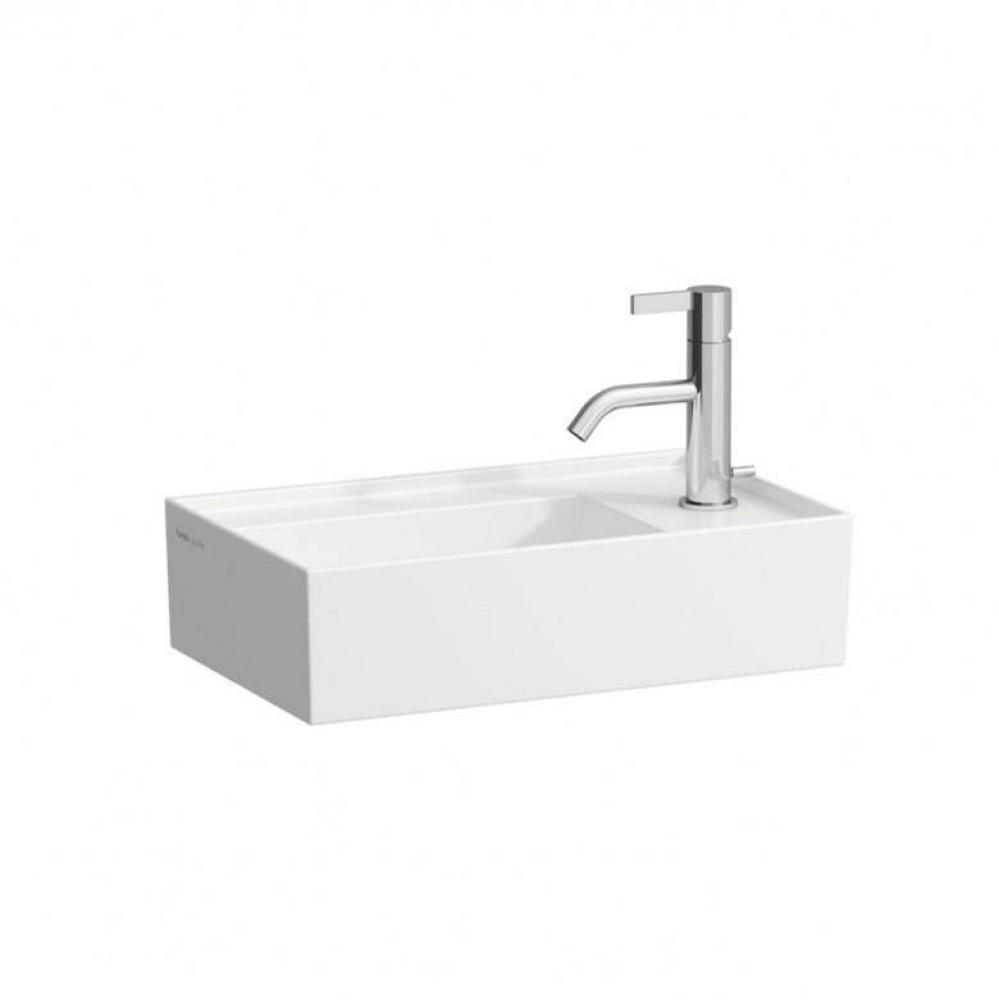 Small Washbasin, asymmetric right, 460 x 280 x 120, asymmetric, with tap bank right, with one tap