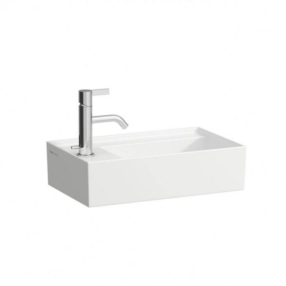 Small Washbasin, asymmetric left, 460 x 280 x 120, asymmetric, with tap bank left, without tap hol