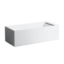 Kartell By Laufen H222332000000U - Rectangular bathtub, freestanding, 175x75 cm, with illuminated overflow slot and tap bank at feet