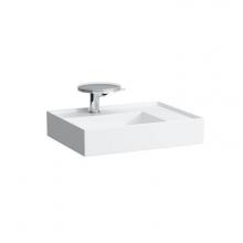 Kartell By Laufen H8103347571121 - Kartell by Laufen Washbasin, shelf right, with special hidden outlet (600x460mm)