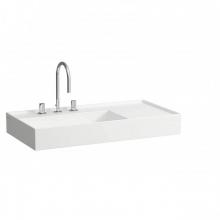 Kartell By Laufen H8103387591851 - Washbasin with shelf right, 900 x 460 x 120, with tap bank and shelf right, with three tap holes,