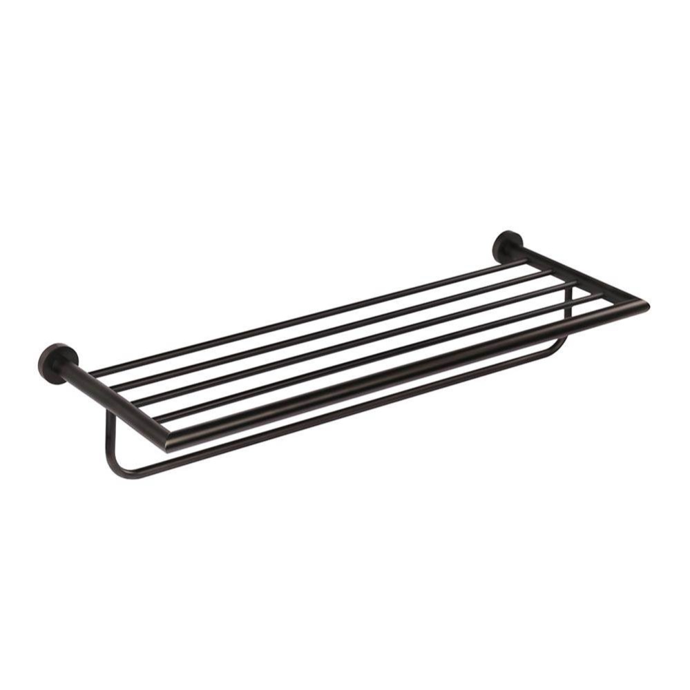 Wall Mount Towel Shelf with A Towel Bar Made of Chrome Plated Brass. W: 24 1/2'', D: 8 5