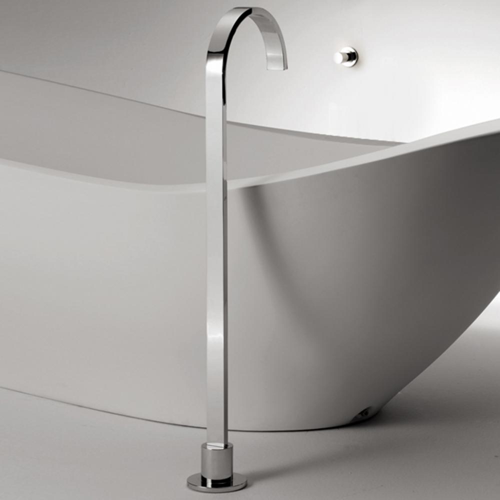 Floor-standing single-hole tub filler spout. Mixer sold separately.