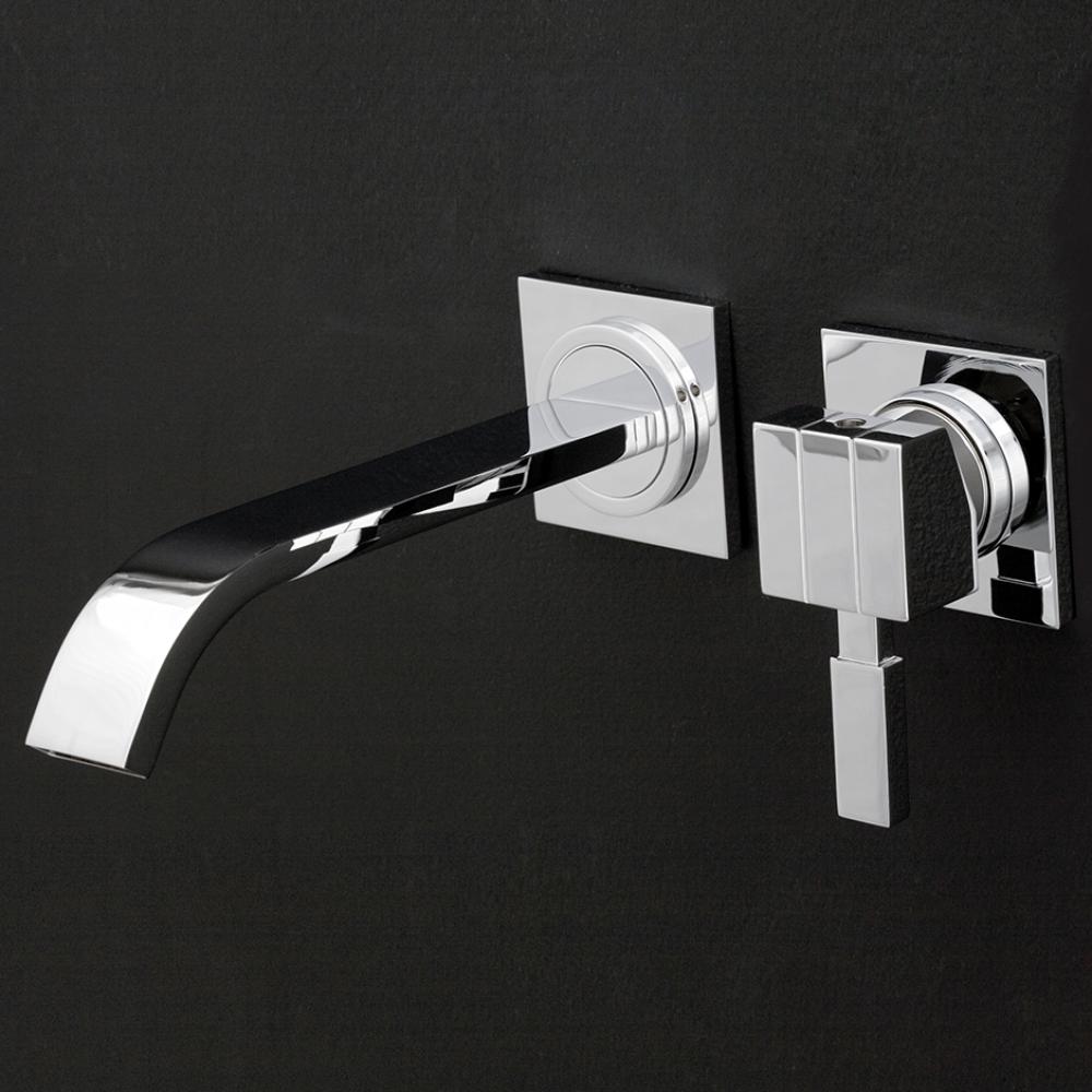 TRIM - Wall-mount two-hole faucet featuring natural water flow, with one lever handle on the right