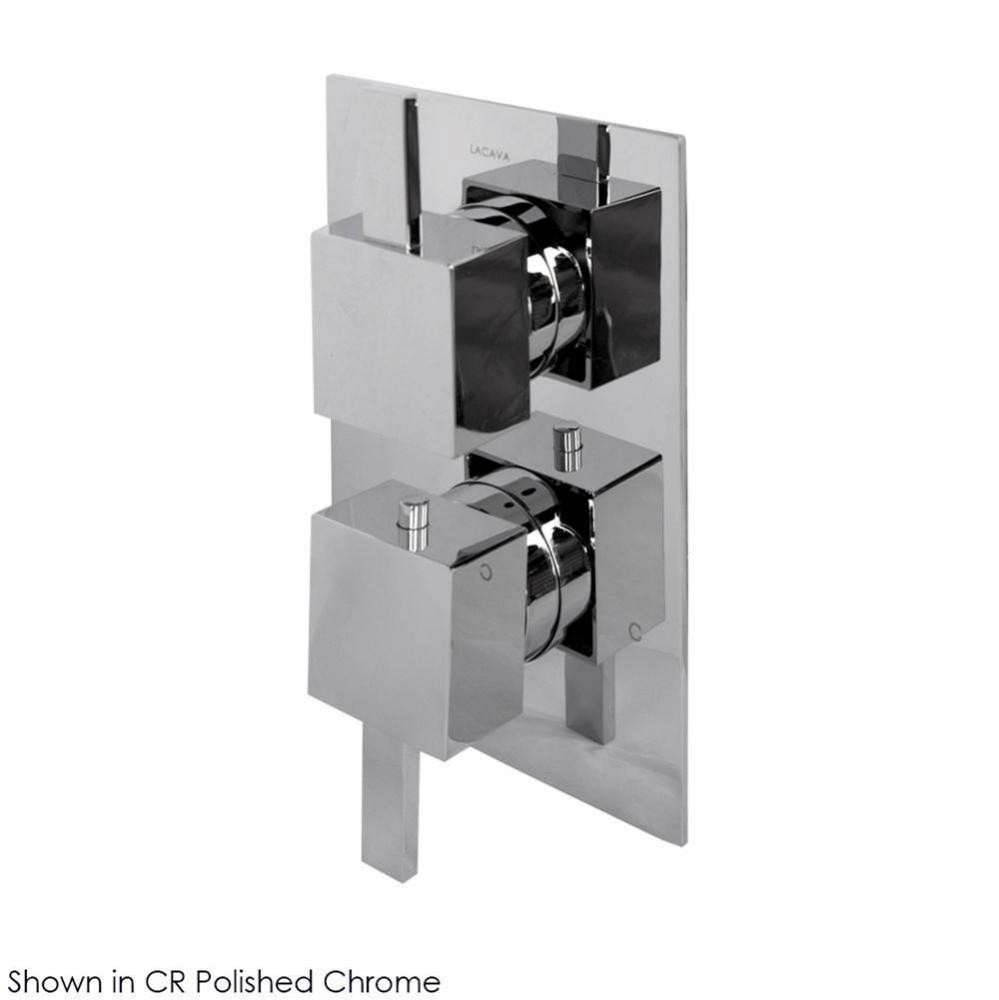 TRIM ONLY - Thermostatic Valve w/2 way diverter + OFF,  GPM 8.5 (60PSI) with rectangular back plat