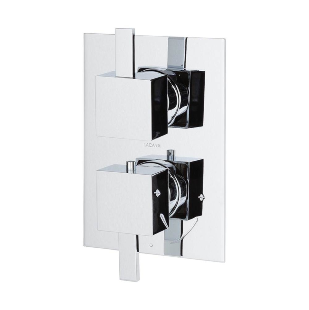 TRIM ONLY - Thermostatic Valve w/1 way volume, GPM 9 (60PSI) with rectangular back plate and 2 sta