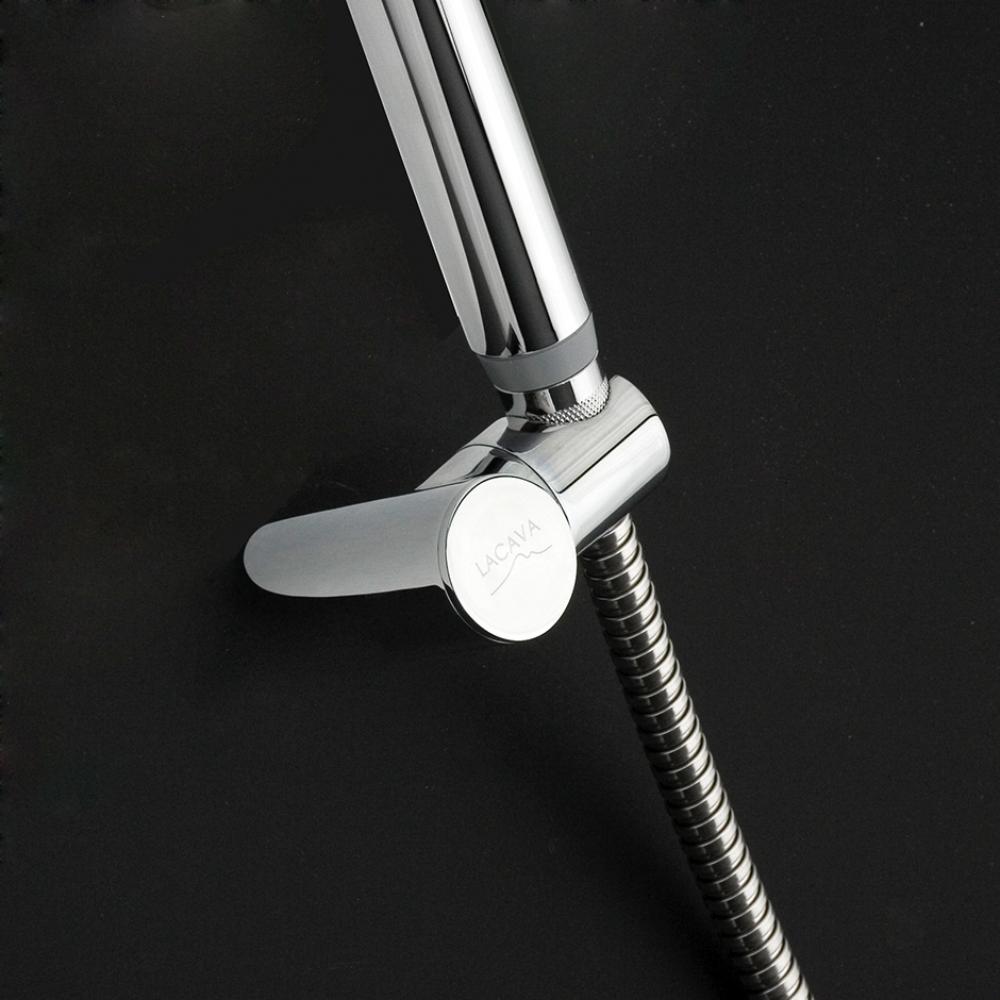 Hook for hand-held shower head. W: 3'', D: 3'', H: 1 3/8''.