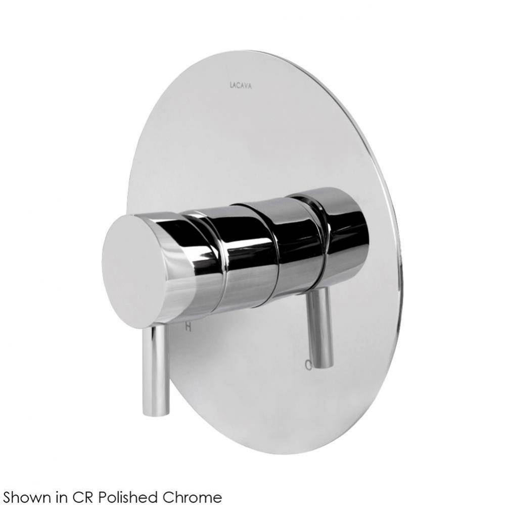 TRIM ONLY - Built-in pressure balancing mixer with a lever handle and round backplate. Water flow