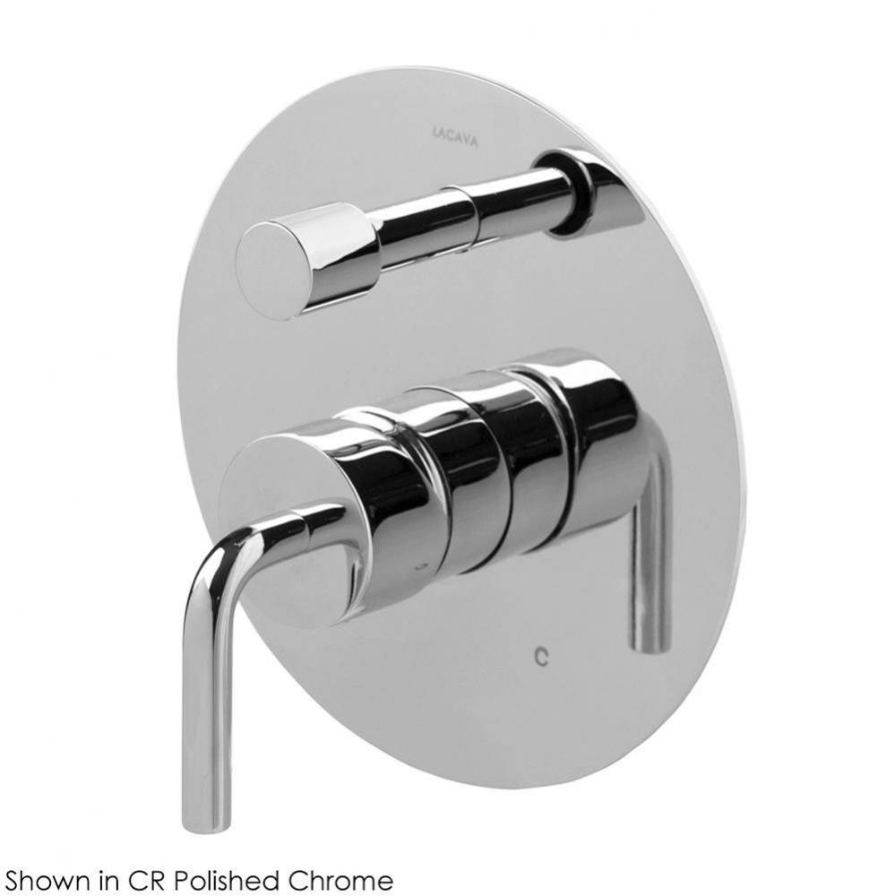 TRIM ONLY - Balanced Mixer with 2-way diverter with curved lever handle and round backplate  - Flo