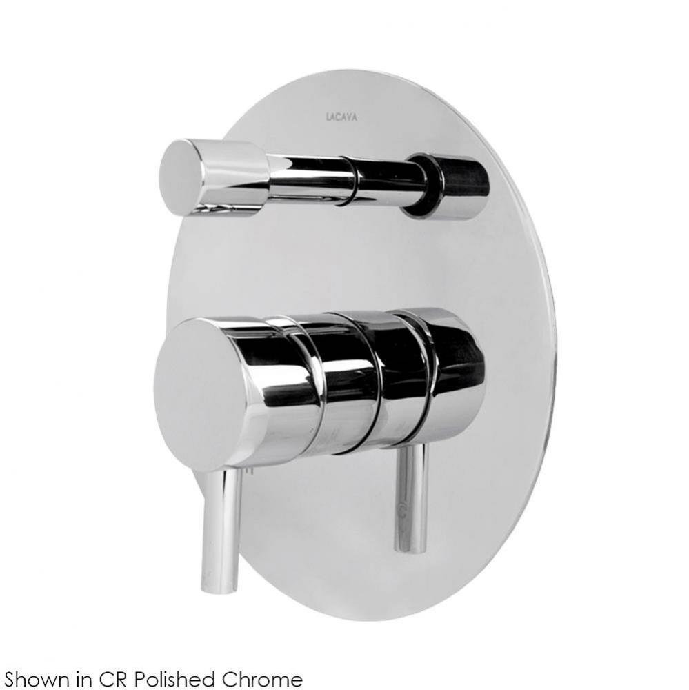 TRIM ONLY - Built-in pressure balancing mixer with 2-way diverter, lever handle and round backplat