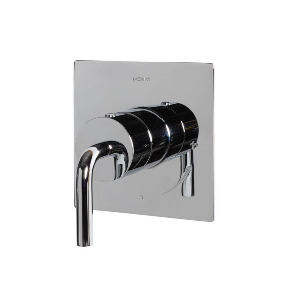 Cigno trim - Built-in progressive pressure balancing mixer with a lever handle and squared backpla